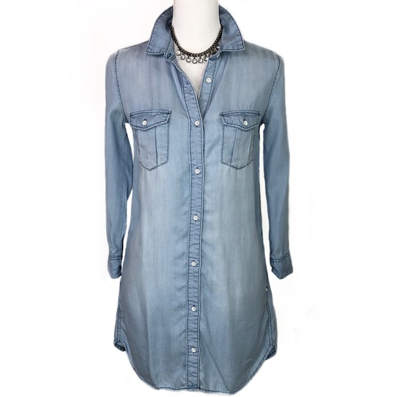 & Denim Tops - NWOT & Denim Light Wash Denim Tunic Dress